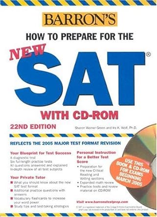 how to prepare for the new sat  rom 22th edition sharon weiner green m.a. ,ira k. wolf ph.d. 0764175874,