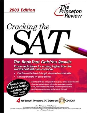 Cracking The SAT With Sample Tests On CD ROM 2003 Edition