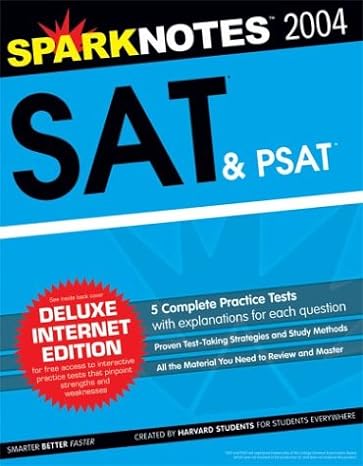 sat 2004 deluxe edition deluxe edition sparknotes 1586639595, 978-1586639594