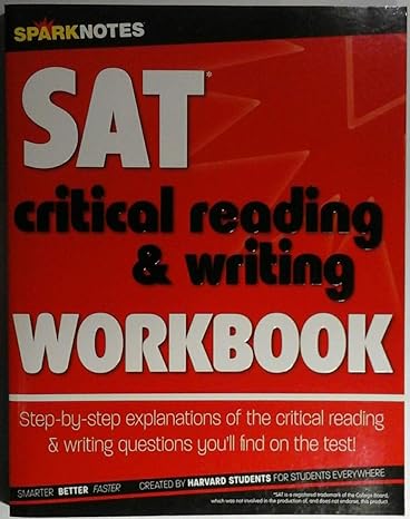 sat critical reading and writing workbook workbook edition sparknotes 1411404343, 978-1411404342