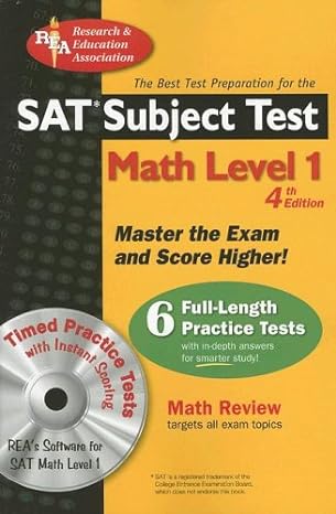 sat subject test math level 1 w/cd prep 1st edition the editors of rea 0738602353, 978-0738602356