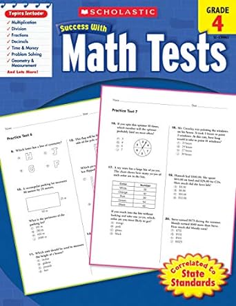 scholastic success with math tests grade 4 1st edition scholastic 0545200652, 978-0545200653