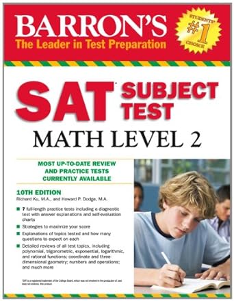 barron s sat subject test math level 2 10th edition richard ku m.a. ,howard p. dodge m.a. 1438000316,