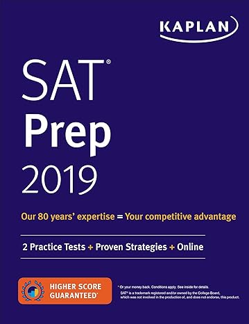 sat prep 2019 2 practice tests + proven strategies + online pap/psc edition kaplan test prep 1506235131,