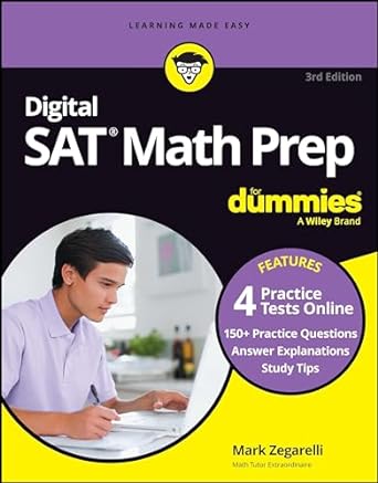 digital sat math prep for dummies book + 4 practice tests online updated for the new digital format 3rd