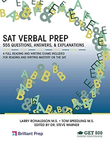 sat verbal prep 555 questions answers and explanations 1st edition steve warner ,larry ronaldson ,tom