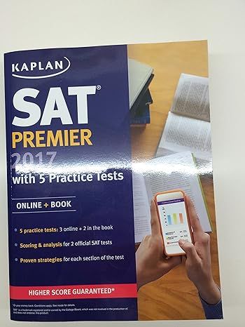 sat premier 2017 with 5 practice tests online + book pap/psc edition kaplan test prep 1506202284,