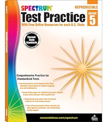 spectrum 5th grade test practice workbooks all subjects ages 10 to 11 5th grade test practice language arts