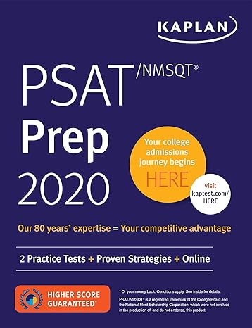 psat/nmsqt prep 2020 2 practice tests + proven strategies + online 1st edition kaplan test prep 1506237002,