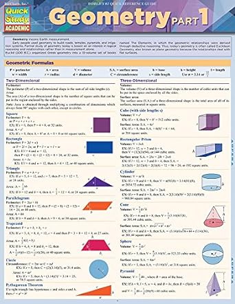 geometry part 1 quickstudy laminated reference guide 2nd 2nd edition llc expolog 1423234715, 978-1423234715