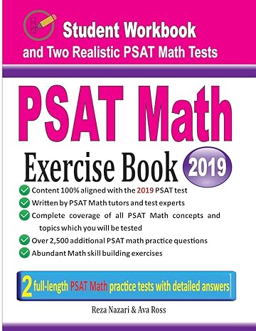 psat math exercise book  and two realistic psat math tests 1st edition reza nazari, ava ross 1970036664,