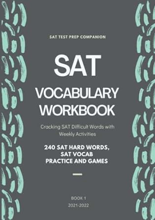 sat vocabulary workbook cracking sat difficult words with weekly activities book 1 sat preparation vocabulary