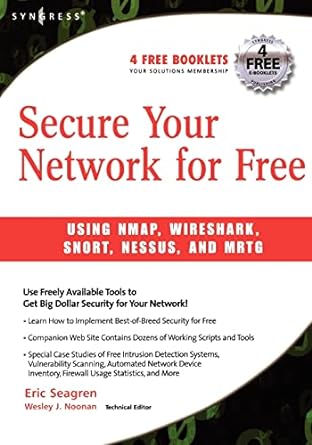 secure your network for free 1st edition eric seagren 1597491233, 978-1597491235