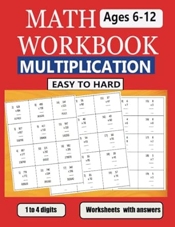 math workbook multiplication multi digit multiplication for 5th 6th to 7th grade math 1 to 4 digit easy to