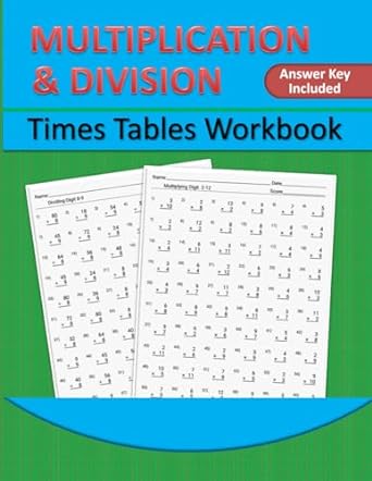multiplication and division times tables workbook one page a day math exercise sheet for daily practice