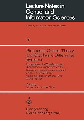 stochastic control theory and stochastic differential systems proceedings of a workshop of the