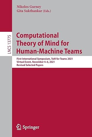 computational theory of mind for human machine teams first international symposium tom for teams 2021 virtual