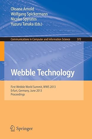webble technology first webble world summit wws 2013 erfurt germany june 3 5 2013 proceedings 2013 edition