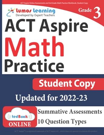 act aspire online assessments and 3rd grade math practice workbook student copy act aspire study guide 1st