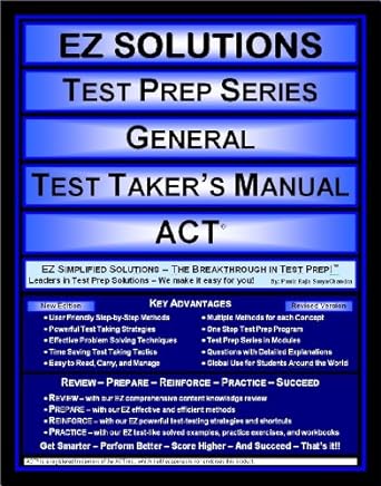 ez solutions test prep series general test taker s manual act 1st edition punit raja suryachandra ,ez
