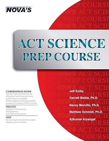 act science prep course six full length tests 1st edition jeff kolby 1944595023, 978-1944595029