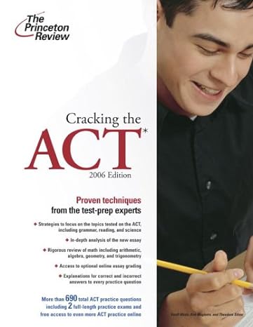 cracking the act 2006 edition 1st edition princeton review 0375765239, 978-0375765230