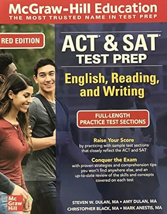 act and sat text prep for english reading and writing red edition 1st edition steven w. dulan ,amy dulan