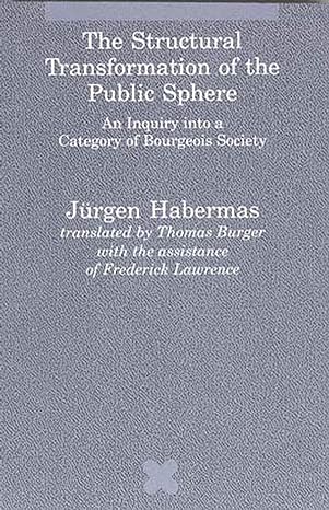 the structural transformation of the public sphere an inquiry into a category of bourgeois society 5th or