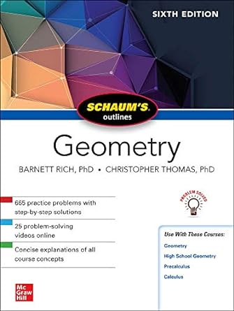 schaum s outline of geometry sixth edition 6th edition christopher thomas ,barnett rich 1260010570,