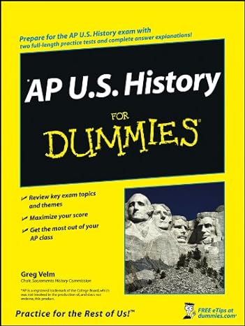 ap u s history for dummies 1st edition greg velm 0470247584, 978-0470247587
