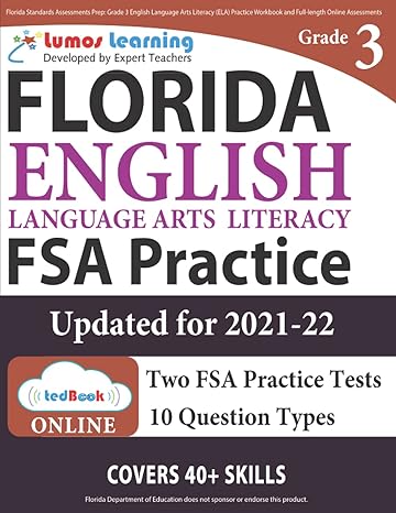 florida standards assessments prep grade 3 english language arts literacy practice workbook and full length