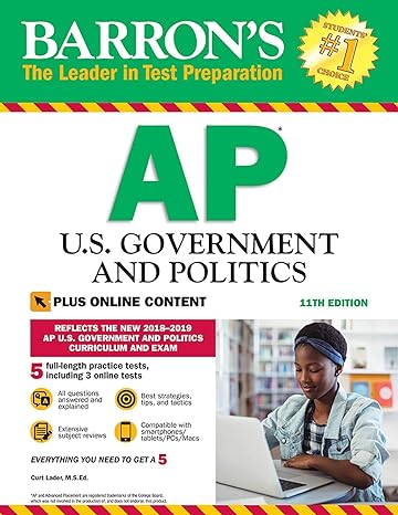 barron s ap u s government and politics with online tests 11th edition curt lader m.s. ed. 1438011687,