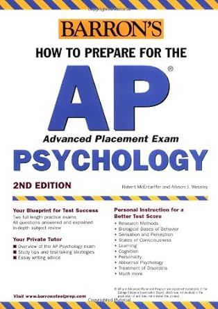 how to prepare for the ap psychology 2nd edition robert mcentarffer ph.d. ,allyson j. weseley ed.d.