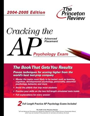 cracking the ap psychology exam 2004 2005 edition study guide edition princeton review 0375763880,