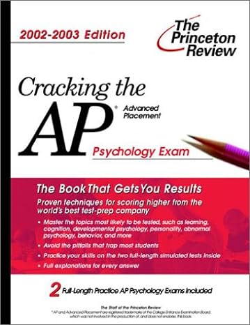 cracking the ap psychology 2002 2003 edition 1st edition robert sternberg 0375762280