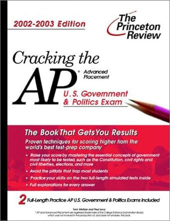 cracking the ap u s government and politics 2002 2003 edition 1st edition tom meltzer 0375762302,