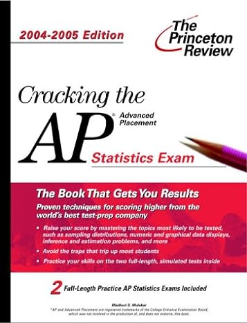 cracking the ap statistics exam 2004 2005 edition 1st edition princeton review 0375763902, 978-0375763908