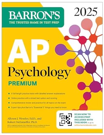 ap psychology premium 2025 6 practice tests + comprehensive review + online practice premium edition allyson