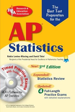 best test prep ap statistics  rom test preparation 3rd edition robin levine-wissing ,david thiel 073860271x,
