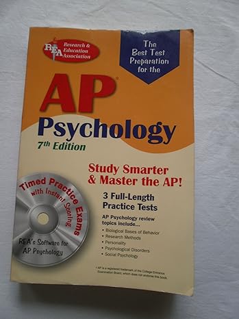 ap psychology 7th ed w/cd rom the best test prep test preparation 7th edition don j. sharpsteen ph.d. ,karen