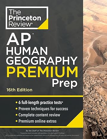 princeton review ap human geography premium prep 6 practice tests + complete content review + strategies and