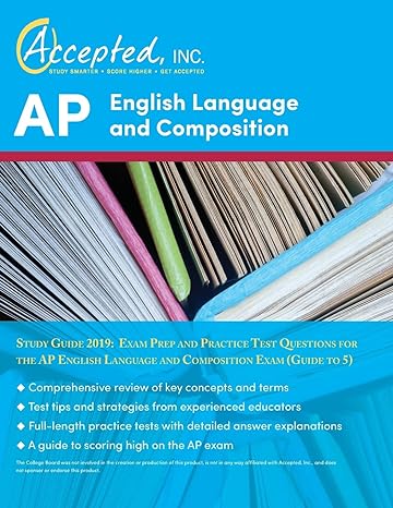 ap english language and composition study guide 2019 exam prep and practice test questions for the ap english