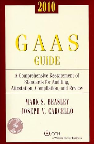 gaas guide 2010 pap/cdr edition cma joseph v. carcello, ph.d., cpa, cia, cpa mark s. beasley 0808020994,