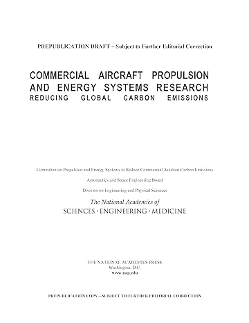 commercial aircraft propulsion and energy systems research reducing global carbon emissions 1st edition and