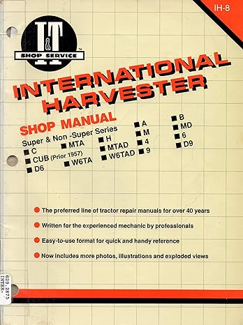 international harvester tractor service repair manual 1st edition editors of haynes manuals 1104185830,