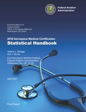 2018 aerospace medical certification statistical handbook 1st edition federal aviation administration