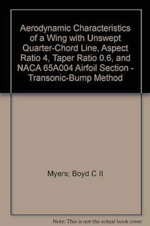 aerodynamic characteristics of a wing with unswept quarter chord line aspect ratio 4 taper ratio 0 6 and naca