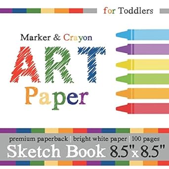 sketch book for toddlers marker and crayon art paper 8 5 x 8 5 square format for ages 1 3 1st edition green