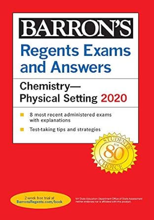 regents exams and answers chemistry physical setting 2020 1st edition albert tarendash m.s. 1506253954,