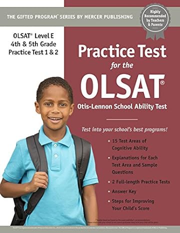 practice test for the olsat level e otis lennon school ability test 1st edition mercer publishing 1937383466,